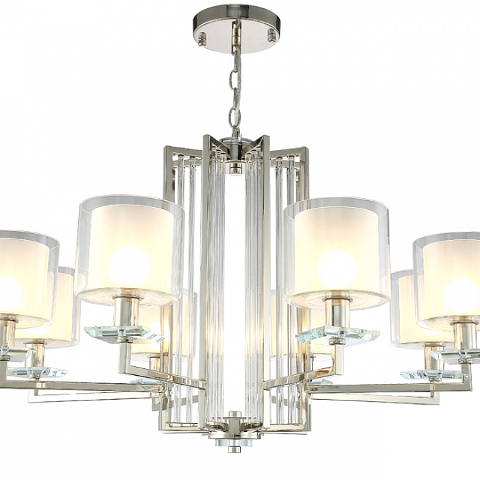 Люстра Crystal Lux NICOLAS SP-PL8 NICKEL/WHITE