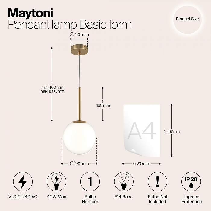 Светильник Maytoni MOD321PL-01G2